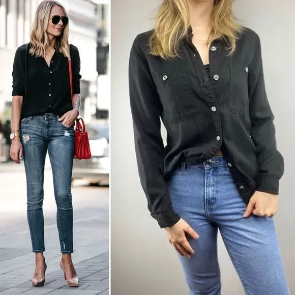7 for All Mankind black button down top - Picture 1 of 6